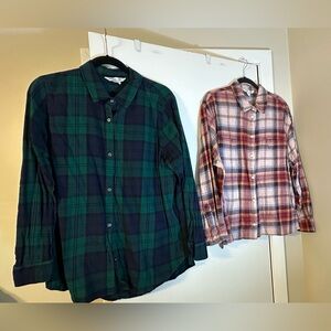 Old Navy Plaid Button-Down Shirts - set of 2
